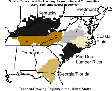 tobacco regions in US